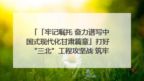 「牢记嘱托 奋力谱写中国式现代化甘肃篇章」打好“三北”工程攻坚战 筑牢国家西部生态安全屏障