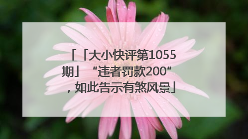 「大小快评第1055期」“违者罚款200”，如此告示有煞风景