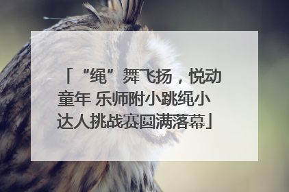 “绳”舞飞扬，悦动童年 乐师附小跳绳小达人挑战赛圆满落幕