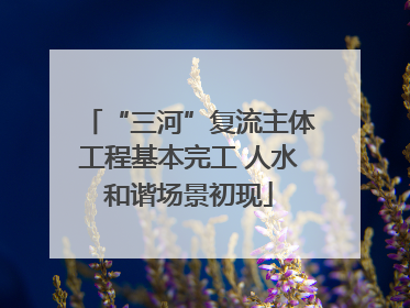 “三河”复流主体工程基本完工 人水和谐场景初现