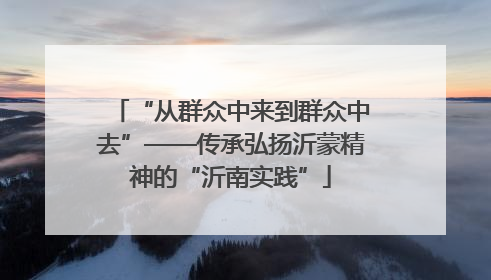 “从群众中来到群众中去”——传承弘扬沂蒙精神的“沂南实践”