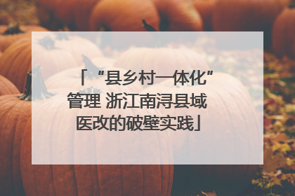 “县乡村一体化”管理 浙江南浔县域医改的破壁实践