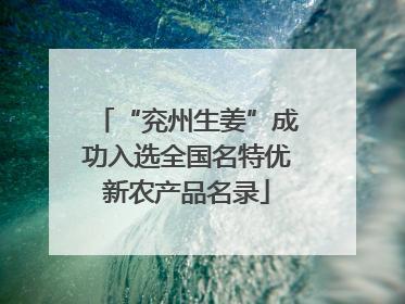 “兖州生姜”成功入选全国名特优新农产品名录