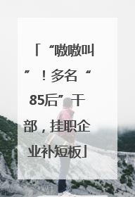 “嗷嗷叫”！多名“85后”干部，挂职企业补短板