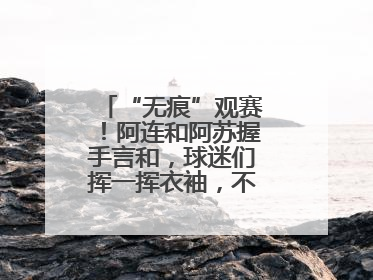 “无痕”观赛！阿连和阿苏握手言和，球迷们挥一挥衣袖，不留下一片云彩