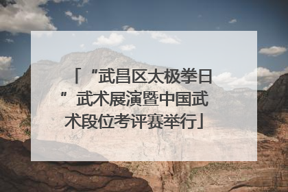 “武昌区太极拳日”武术展演暨中国武术段位考评赛举行