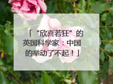 “欣喜若狂”的英国科学家：中国的举动了不起！