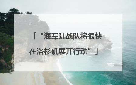 “海军陆战队将很快在洛杉矶展开行动”