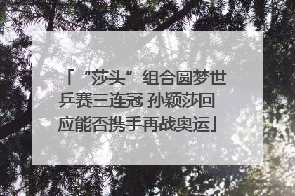 “莎头”组合圆梦世乒赛三连冠 孙颖莎回应能否携手再战奥运