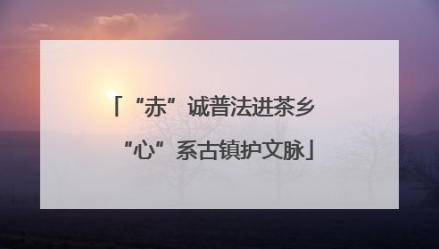 “赤”诚普法进茶乡 “心”系古镇护文脉