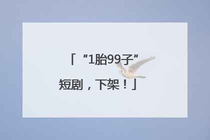 “1胎99子”短剧，下架！