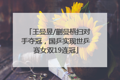 王曼昱/蒯曼横扫对手夺冠，国乒实现世乒赛女双19连冠