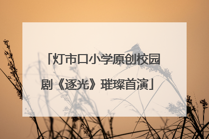 灯市口小学原创校园剧《逐光》璀璨首演