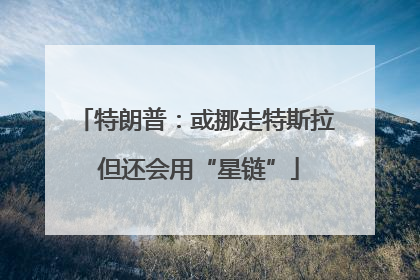 特朗普：或挪走特斯拉 但还会用“星链”