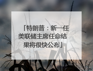 特朗普：新一任美联储主席任命结果将很快公布