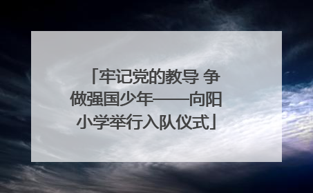 牢记党的教导 争做强国少年——向阳小学举行入队仪式