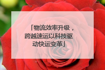 物流效率升级，跨越速运以科技驱动快运变革