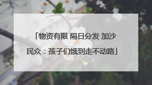 物资有限 隔日分发 加沙民众：孩子们饿到走不动路