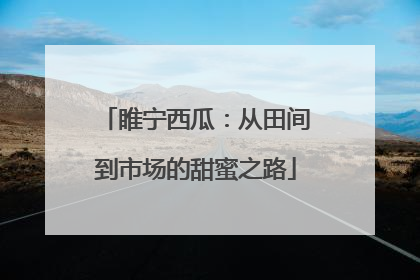 睢宁西瓜：从田间到市场的甜蜜之路