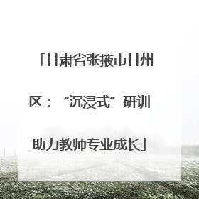 甘肃省张掖市甘州区：“沉浸式”研训助力教师专业成长