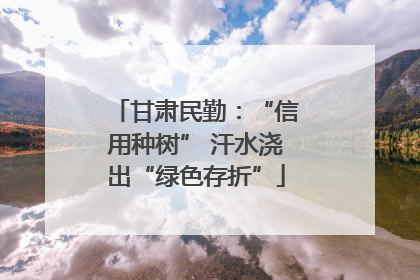 甘肃民勤：“信用种树” 汗水浇出“绿色存折”