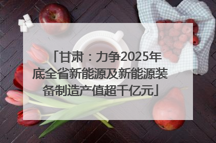 甘肃：力争2025年底全省新能源及新能源装备制造产值超千亿元