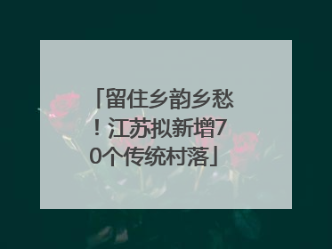 留住乡韵乡愁！江苏拟新增70个传统村落