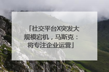 社交平台X突发大规模宕机，马斯克：将专注企业运营