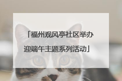 福州观风亭社区举办迎端午主题系列活动