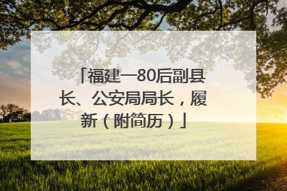福建一80后副县长、公安局局长，履新（附简历）