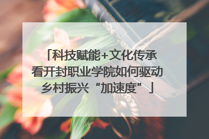 科技赋能+文化传承 看开封职业学院如何驱动乡村振兴“加速度”