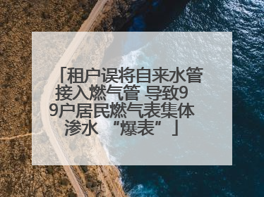 租户误将自来水管接入燃气管 导致99户居民燃气表集体渗水 “爆表”