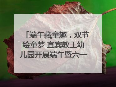 端午藏童趣，双节绘童梦 宜宾教工幼儿园开展端午暨六一亲子游园活动