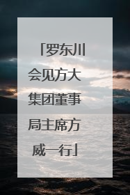 罗东川会见方大集团董事局主席方威一行
