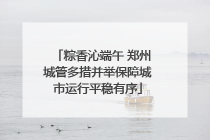 粽香沁端午 郑州城管多措并举保障城市运行平稳有序