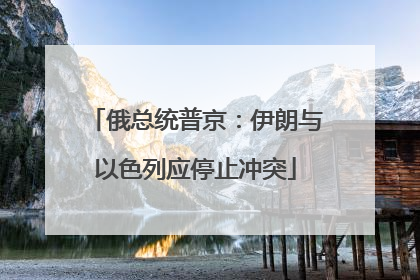 俄总统普京：伊朗与以色列应停止冲突