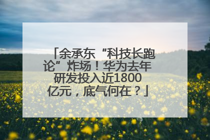 余承东“科技长跑论”炸场！华为去年研发投入近1800亿元，底气何在？