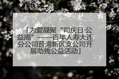 为爱凝聚“司庆日·公益周”——百年人寿大连分公司普湾新区支公司开展助残公益活动
