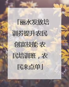 丽水发放培训券提升农民创富技能 农民培训班，农民来点单
