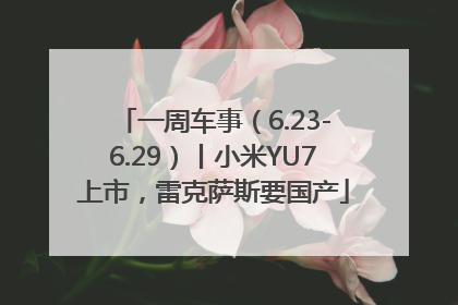 一周车事（6.23-6.29）丨小米YU7上市，雷克萨斯要国产