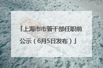 上海市市管干部任职前公示（6月5日发布）