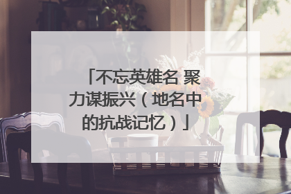 不忘英雄名 聚力谋振兴（地名中的抗战记忆）