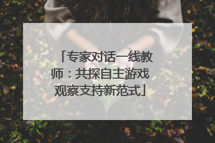专家对话一线教师：共探自主游戏观察支持新范式