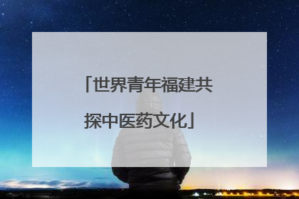 世界青年福建共探中医药文化