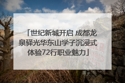 世纪新城开启 成都龙泉驿光华东山学子沉浸式体验72行职业魅力