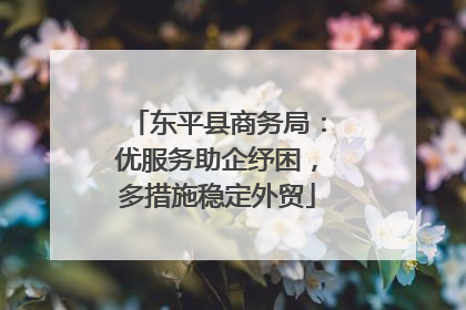 东平县商务局：优服务助企纾困，多措施稳定外贸