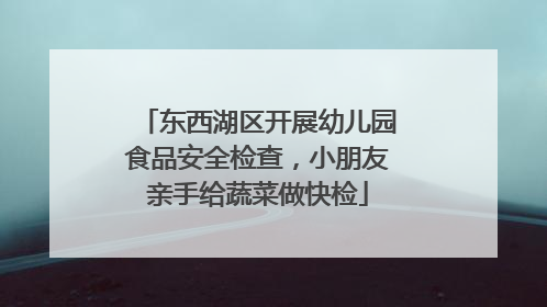 东西湖区开展幼儿园食品安全检查，小朋友亲手给蔬菜做快检