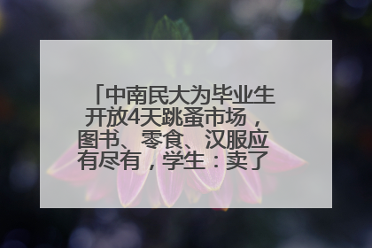 中南民大为毕业生开放4天跳蚤市场，图书、零食、汉服应有尽有，学生：卖了几十个手串