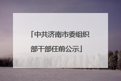 中共济南市委组织部干部任前公示