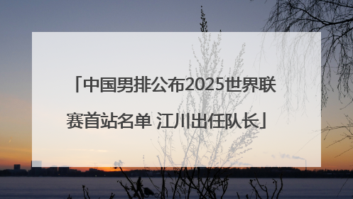 中国男排公布2025世界联赛首站名单 江川出任队长